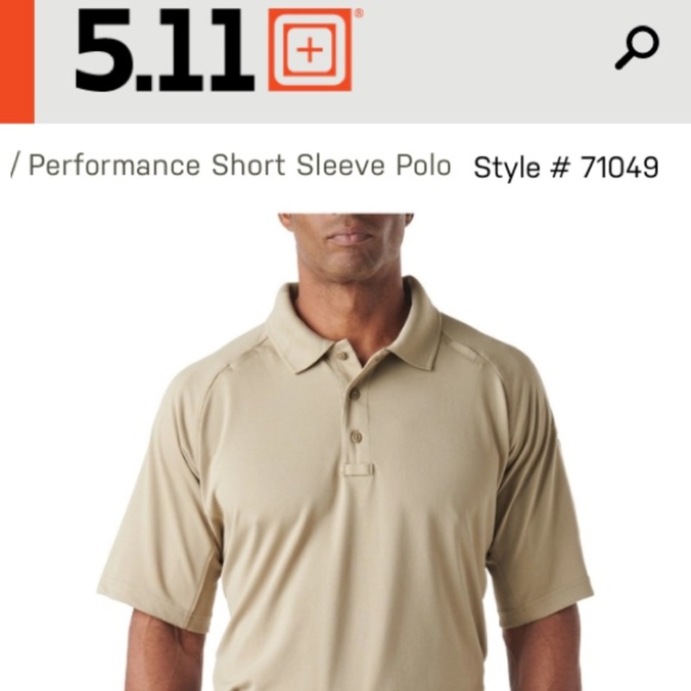 5.11 short sleeve.PERFORMANCE POLO
anti-microbial moisture wicking TACTICAL SER